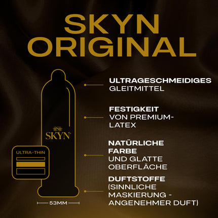SKYN oriģinālie prezervatīvi, īpaši mīksti, bez lateksa, 40 gab., vecais modelis, melni, 40 vienības (1 iepakojums)