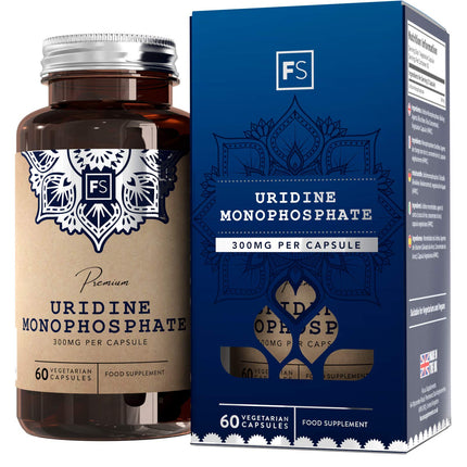 FS Uridīna monofosfāts | 60 uridīna kapsulas - augsta uridīna monofosfāta deva - 300 mg uridīna vienā porcijā | Bez ĢMO, glutēna un alergēniem | Ražots Lielbritānijā