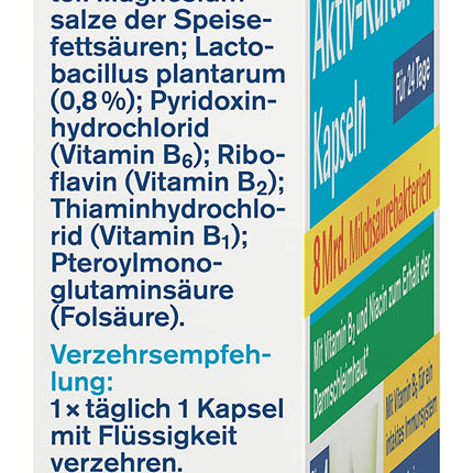tetesept Proflora zarnu aktīvo kultūru kapsulas – 4 x 24 kapsulas – uztura bagātinātājs ar 8 miljardiem pienskābes baktēriju, vitamīniem un inulīnu – liels iepakojums