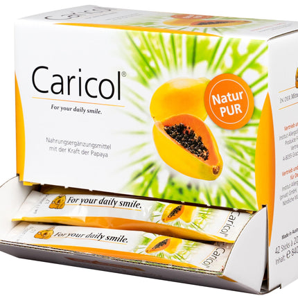 Karikols | 100% dabīgas sastāvdaļas bioloģiskā kvalitātē | Ar papaīnu | Viegli dozēt | 42 nūjiņas pa 20 g katra (840 g)