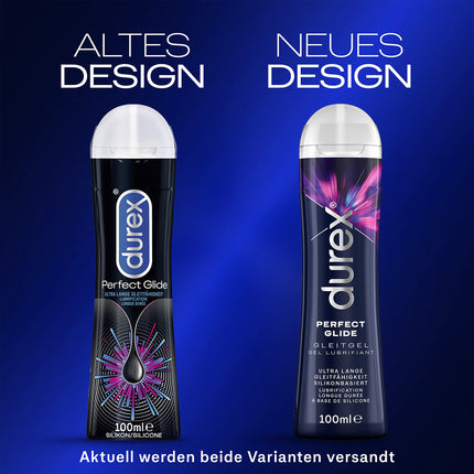 Durex Perfect Glide lubrikants - ilgstošai lubrikācijai, piemērots maksts sausumam un dzimumaktam - uz silikona bāzes veidots lubrikants, prezervatīvs, zīdaini mīksta tekstūra - 100 ml