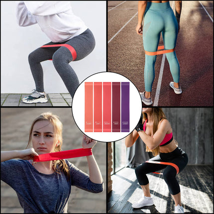 5 vingrošanas lentes, pretestības lentes, fitnesa lentes, pretestības lentes ar 5 dažādiem pretestības līmeņiem, stiepšanās jogai, ar pārnēsāšanas somu un instrukciju (A)
