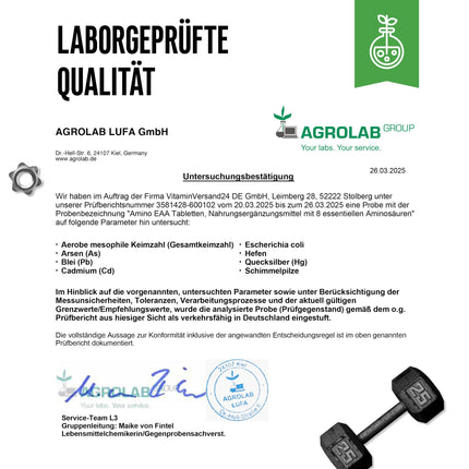 Multi Amino-EAA Pattern Code - 500 tabletes pa 1000 mg katra - Cilvēka koda formula - Visas 8 neaizvietojamās aminoskābes - No augu fermentācijas - Augsta deva - Vegāns