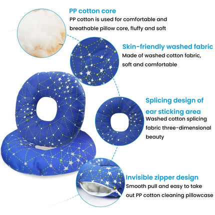 GOMETY pīrsinga spilvens ar caurumu, donut spilvens ausu sāpēm, ausu spilvens pret ausu sāpēm, guļošais gredzens sānu gulētājiem, lai mazinātu ausu sāpes, ausu kopšanas spilvens, ausu pīrsinga aksesuārs, zils
