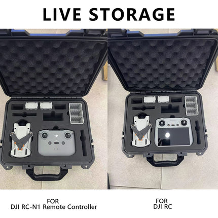 Profesionāls Mini 3 Pro korpuss, ūdensnecaurlaidīgs cietais korpuss DJI Mini 3 Pro dronam un DJI RC/DJI RC N1 tālvadības pultij un dronu piederumiem
