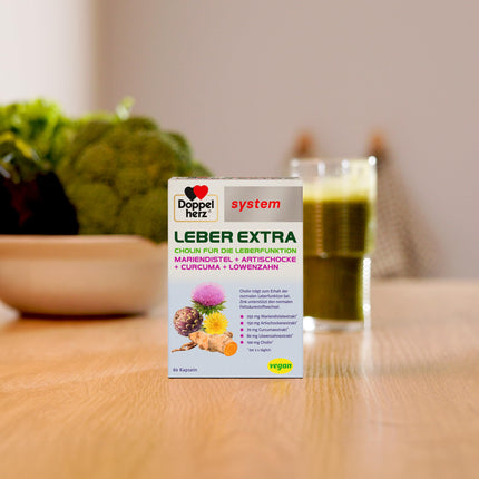 Doppelherz sistēma LIVER EXTRA - Augu ekstrakts ar holīnu normālas aknu darbības veicināšanai - 120 kapsulas