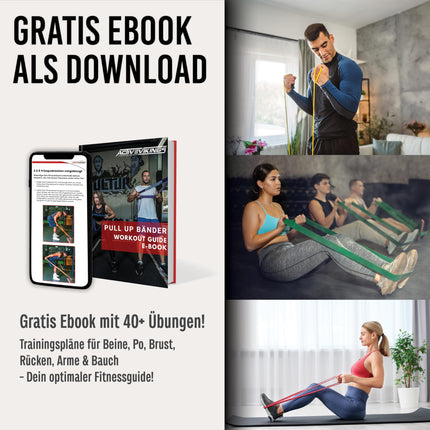 ActiveVikings® pievilkšanās fitnesa lentes | Lieliski piemērots muskuļu veidošanai un Freeletics Calisthenics | Fitnesa pievilkšanās lentes, pretestības lentes (C - zila: vidēja (vidēja pretestība))