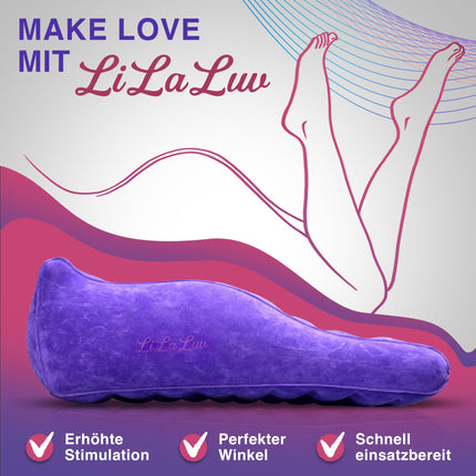 LiLaLuv® Erotiskais spilvens – Erotisks muguras atbalsta spilvens pāriem, mīlas spilvens seksa pozām un komfortam guļamistabā – piepūšams, mugurai draudzīgs ķīļveida spilvens MĪLĒJIES AR LiLaLuv®