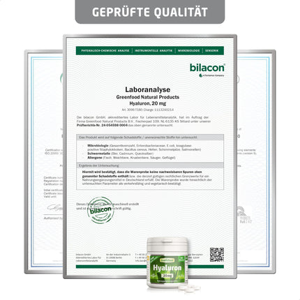 Hialuronskābe, augsta deva, 20 mg - 180 tabletes, vegāns. Tīra hialuronskābe - iegūta dabiskās fermentācijas ceļā. BEZ mākslīgām piedevām - laboratoriski pārbaudīts. No Greenfood.
