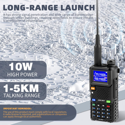 JUCJET UV-5RH daudzfrekvenču rācija, 999 kanāli, lukturītis, C tipa USB uzlādes stacija, augstas veiktspējas rācija piedzīvojumiem, āra aktivitātēm, kempingam, ģimenei (2 iepakojumi)