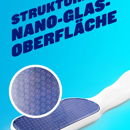 Scholl Nano stikla pēdu vīle un tulznu noņemšanas rīks — ērta un saudzīga cietas ādas un tulznu noņemšana