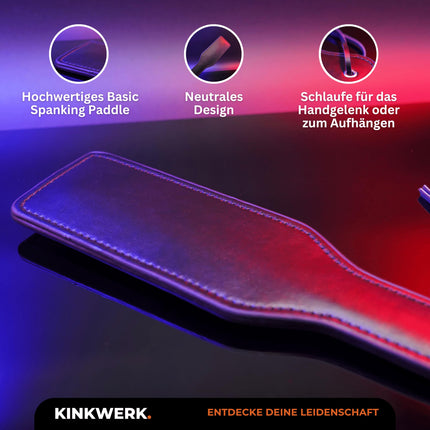 KINKWERK pēršanas airis, kas izgatavots no augstas kvalitātes sintētiskās ādas | Intensīva stimulācija vīriešiem un sievietēm | Ergonomisks ar plaukstas siksniņu | Daudzpusīgs spēlēm un veiktspējai