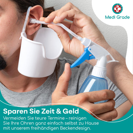 Vidējas klases ausu tīrīšanas līdzeklis - ausu sēra noņēmējs - drošs sūknis ausu sēra noņemšanai 300 ml - videi draudzīgs ausu tīrīšanas komplekts - uzlabo dzirdi
