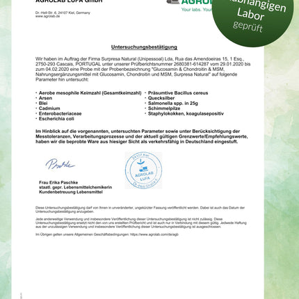 Surpresa dabīgā glikozamīna, hondroitīna un MSM kapsulas, augsta deva | 3 x 195 kapsulas | 4500 mg dienā | Uztura bagātinātājs bez piedevām un laboratoriski pārbaudīts | 1 mēneša piegāde