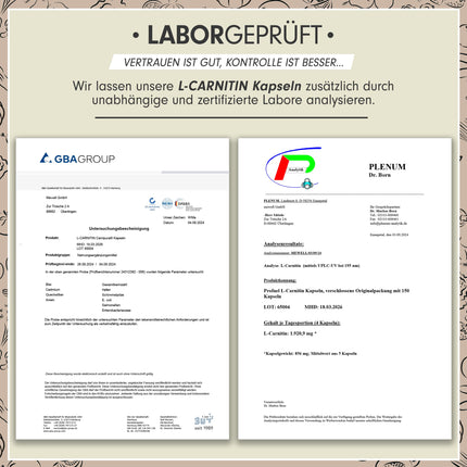 L-karnitīns augstā devā 2000 mg - 150 Carnipure® L-karnitīna kapsulas ar L-karnitīna tartrātu - augstākās kvalitātes izejviela Carnipure® no Lonzas - bez nevēlamām piedevām - laboratorijā pārbaudīts ar sertifikātu - vegāns