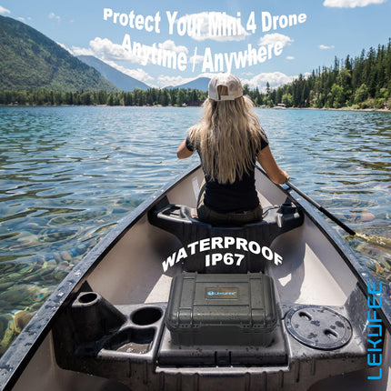 LEKUFEE mazs, ūdensnecaurlaidīgs, ciets maciņš DJI Mini 4 Pro dronam un DJI Mini 4 drona piederumiem (tikai maciņš) (nav paredzēts DJI RC 2)