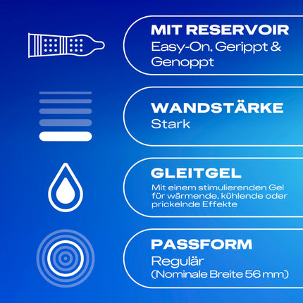 [JAUNS] Durex Intense prezervatīvi – ērtai piegulšanai, drošam seksam un lieliskai lubrikācijai ar izciļņiem, ribām un lielu daudzumu Desirex gēla, anatomiska Easy-On forma – 10 gab. iepakojumā (1 x 10 gab.)