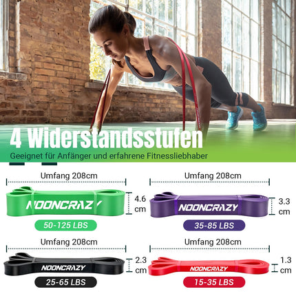 Pretestības lentes, 4 dažādu līmeņu pretestības lentes ar durvju enkuru un rokturiem, fitnesa lentes spēka treniņiem, treniņiem, fizioterapijai, jogai vīriešiem un sievietēm
