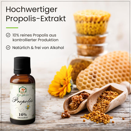 Propolisa pilieni bez spirta, piemēroti arī bērniem un dzīvniekiem – 30 ml – Tīrs propolisa ekstrakts no biškopjiem Vācijā – bez piedevām