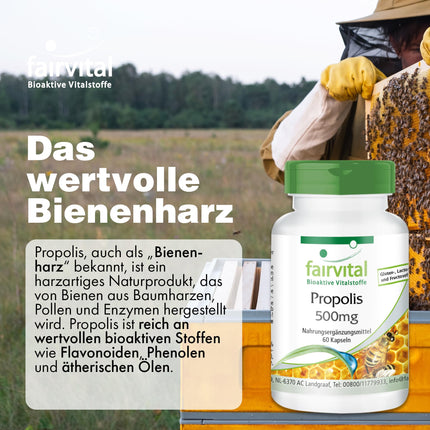 Fairvital | Bišu propoliss 500 mg - 3 x 60 kapsulas - AUGSTA DEVA