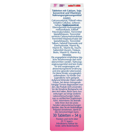Doppelherz Aktiv-Meno - sievietēm menopauzes laikā - ar augu izcelsmes sojas izoflavoniem, kalciju un D3 vitamīnu - 30 tabletes