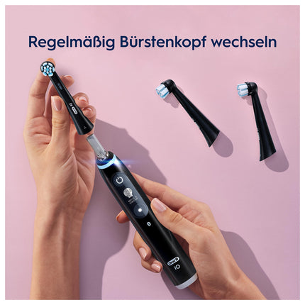 Oral-B iO Gentle Cleaning elektriskās zobu birstes uzgaļi, 6 gab. iepakojumā, maiga zobu tīrīšana, oriģinālais zobu birstes uzgalis Oral-B iO zobu birstēm, pastkastītei drošs iepakojums, melns