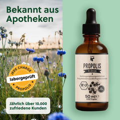 beegut ORGANISKĀS propolisa pilieni šķidrumā bez spirta, 50 ml ūdenī šķīstoša tinktūra ar ORGANISKĀS propolisa ekstraktu, standartizēta kvalitāte, ilgtspējīgs iepakojums (50 ml)