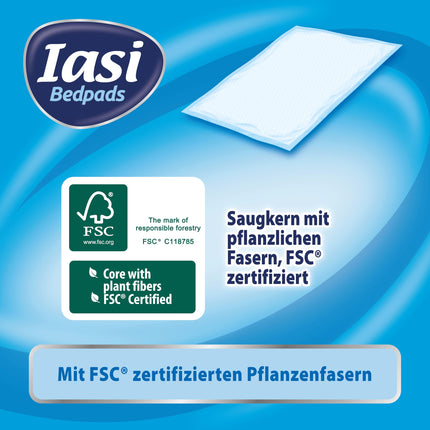 IASI gultas paliktnis, vienreizlietojamais gultas šķērsstienis 60x90, Maxi Plus absorbcijas spēja, smakas kontroles tehnoloģija, bez smaržas, 15 iepakojumā