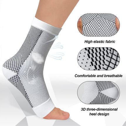 hautllaif 2 pāri ortopēdisko kompresijas zeķu, kompresijas zeķes papēžu piešiem un plantārajam fascītam, kompresijas zeķes vīriešiem un sievietēm (S/M, neilons)