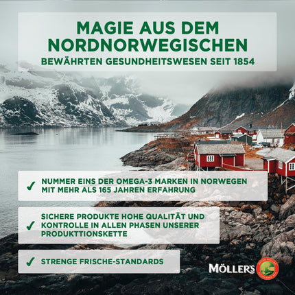 Moller's ® | Mencu aknu eļļas kapsulas | Omega-3 taukskābes DHA un EPA, Satur A, D un E vitamīnus, Atbalsta imūnsistēmu, sirds darbību, smadzeņu darbību un redzi | 160 gabali