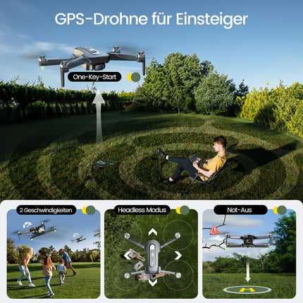 Holy Stone HS460 GPS drons ar 4K kameru iesācējiem, 26 min. Ilgs lidojuma laiks, bezkontaktu motors, sekojiet man, atgriešanās, 5G FPV pārraide, salokāms kameras drons, kas sver mazāk par 249 g, paredzēts pieaugušajiem