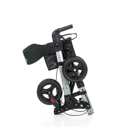 REHASHOP vieglais rollators Butterfly antracīta krāsā ar mīkstām riepām un spieķa turētāju - salokāms un viegls