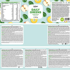Daily Greens superēdiena pulveris (300 grami) alternatīva Athletic Greens | Vitamīni, minerālvielas, vegānu olbaltumvielas un šķiedrvielas | Smūtijs