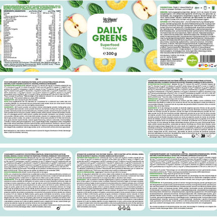 Daily Greens superēdiena pulveris (300 grami) alternatīva Athletic Greens | Vitamīni, minerālvielas, vegānu olbaltumvielas un šķiedrvielas | Smūtijs