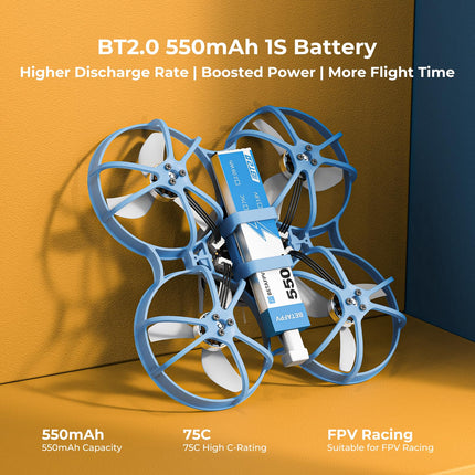 BETAFPV Meteor75 Pro bezkontaktu Whoop kvadrokopters ar Matrix 1S ​​​​5IN1 FC, 45 mm 3 lāpstiņu propelleriem, lidojuma laiks līdz 6,5 minūtēm ar BT2.0 550mAh 1S akumulatoru, FPV droniem, frīstaila sacīkstēm iekštelpās un ārā - ELRS