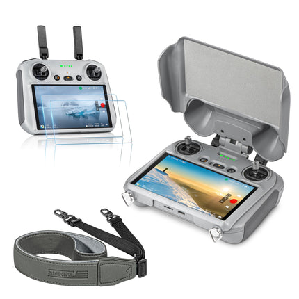 STARTRC 3-IN-1 RC 2 kontroliera saules aizsargs DJI Mini 4 Pro, DJI RC 2 siksniņai, DJI Mini 4 Pro drona kontroliera ekrāna aizsargam, DJI Mini 4 Pro aksesuāriem