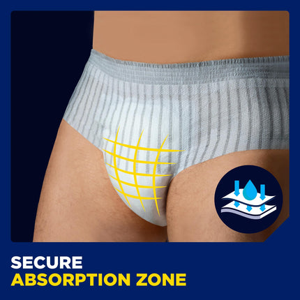 TENA MEN Active fit Pants Plus - 40 gabali mēneša iepakojumā (4 x 10) - Vienreizējās lietošanas biksītes vīriešiem - mērenai vai spēcīgai urīna noplūdei - L izmērs
