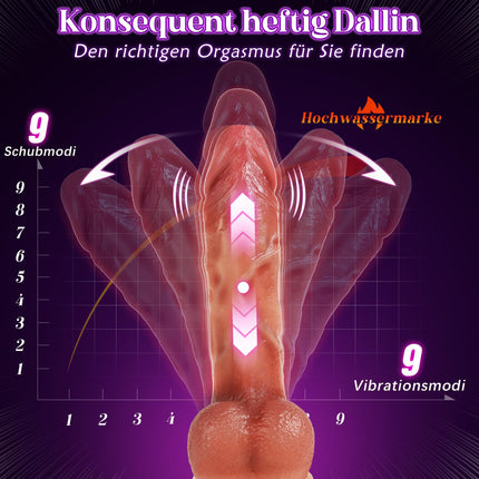 Klasisks dildo sievietēm ar lietotni, vibratora vibrācija sievietēm ar 9 vilces funkcijām, 22 cm dzimumlocekļa dildo seksa rotaļlietas sievietēm, šķidra silikona anālie vibratori vīriešiem ar spēcīgu piesūcekni