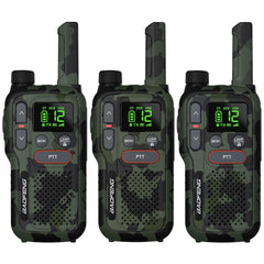 BAOFENG GT-18 rācija PMR446 bezlicencēts divvirzienu rācija pieaugušajiem un bērniem, uzlādējama rācija ar 1500mAh akumulatoru, divkāršs PTT, 16 kanāli, skenēšana, lukturītis kempingam un pārgājieniem, 3 gabalu iepakojums
