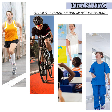 DDOBB 4 pāru kompresijas zeķes vīriešiem un sievietēm, atbalsta zeķes, kompresijas zeķes, atbalsta zeķes, ceļojumu zeķes lidojumiem, sportam, skriešanai, riteņbraukšanai (melnas*4, SM)