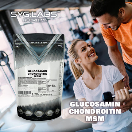 Glikozamīns, hondroitīns, MSM + C vitamīns, augsta deva - 500 tabletes 4 mēnešiem