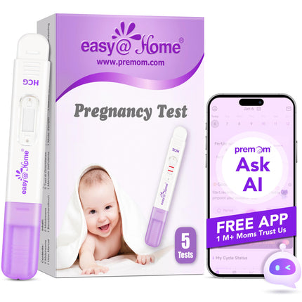 Easy@Home 5 x grūtniecības testi agrīnai grūtniecības pārbaudei: īpaši jutīgs grūtniecības tests 10 mSV/ml - uzticams agrīnas grūtniecības tests ar augstu precizitāti - 5 HCG testi