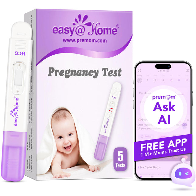 Easy@Home 5 x grūtniecības testi agrīnai grūtniecības pārbaudei: īpaši jutīgs grūtniecības tests 10 mSV/ml - uzticams agrīnas grūtniecības tests ar augstu precizitāti - 5 HCG testi