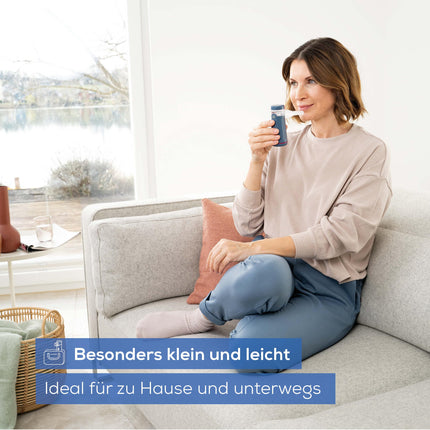 Beurer IH 49 inhalators, pārnēsājama inhalācijas ierīce bērniem un pieaugušajiem, saaukstēšanās, astmas un citu elpceļu slimību ārstēšanai, uzlādējama baterija, īpaši klusa