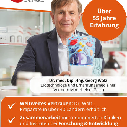 Dr. Wolz KinderImmun* 65 g pulveris - aktīvais komplekss imūnsistēmai* un augšanai** - imūnkomplekss ar C vitamīnu no acerola ķiršiem - vitamīni, minerālvielas un mikroelementi - veģetārs