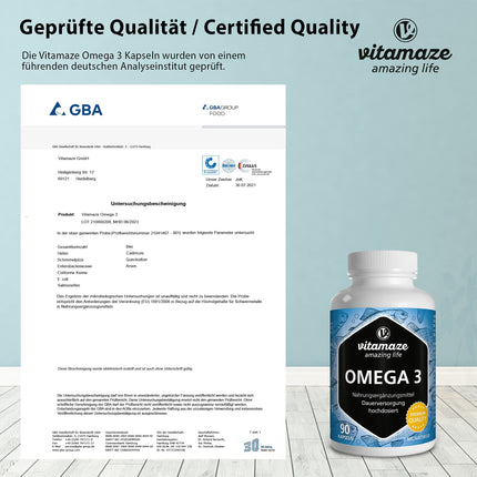 Omega 3 kapsulas, augsta deva, 400 mg EPA un 300 mg DHA triglicerīdu veidā 3 mēnešiem, 1 kapsula dienā, 1000 mg zivju eļļas no ilgtspējīgas zvejas, visaugstākā biopieejamība, ražots Vācijā