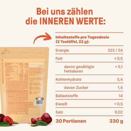 BRAINEFFECT DAILY FIBER - Šķiedrvielu dzēriens ar 9 šķiedrvielu avotiem gremošanai un apetītes veicināšanai - Inavea™ Mix ar psyllium sēklām, vitamīniem un citām vielām - Bez cukura - 330 g (30 porcijas)