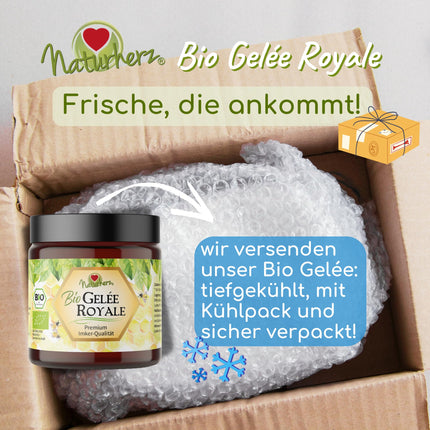 Bioloģiskā peru pieniņa | Svaiga želeja augstākās kvalitātes biškopjiem | BEZ piedevām | Naturherz Original (50 g)