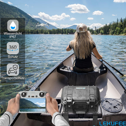 LEKUFEE ūdensnecaurlaidīgs ceļojumu futrālis DJI Mini 4 Pro/3 Pro/3 dronam, Fly More Combo, RC 2/RC-N2 tālvadības pultij un piederumiem (tikai pārnēsāšanas futrālis)
