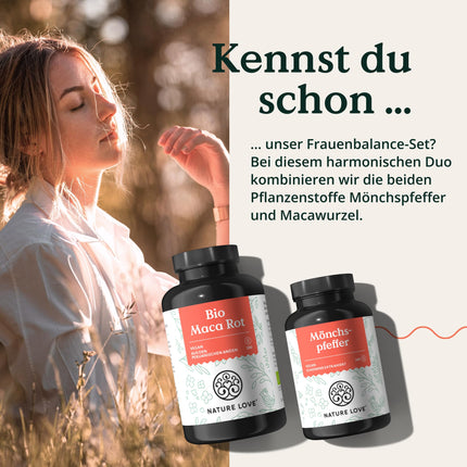 NATURE LOVE® mūka piparu kapsulas - 240 kapsulas - 4:1 ekstrakts no oriģinālā Vitex Agnus Castus - augsta deva ar 10 mg vienā kapsulā, bez nevajadzīgām piedevām, vegāns, laboratoriski pārbaudīts, ražots Vācijā